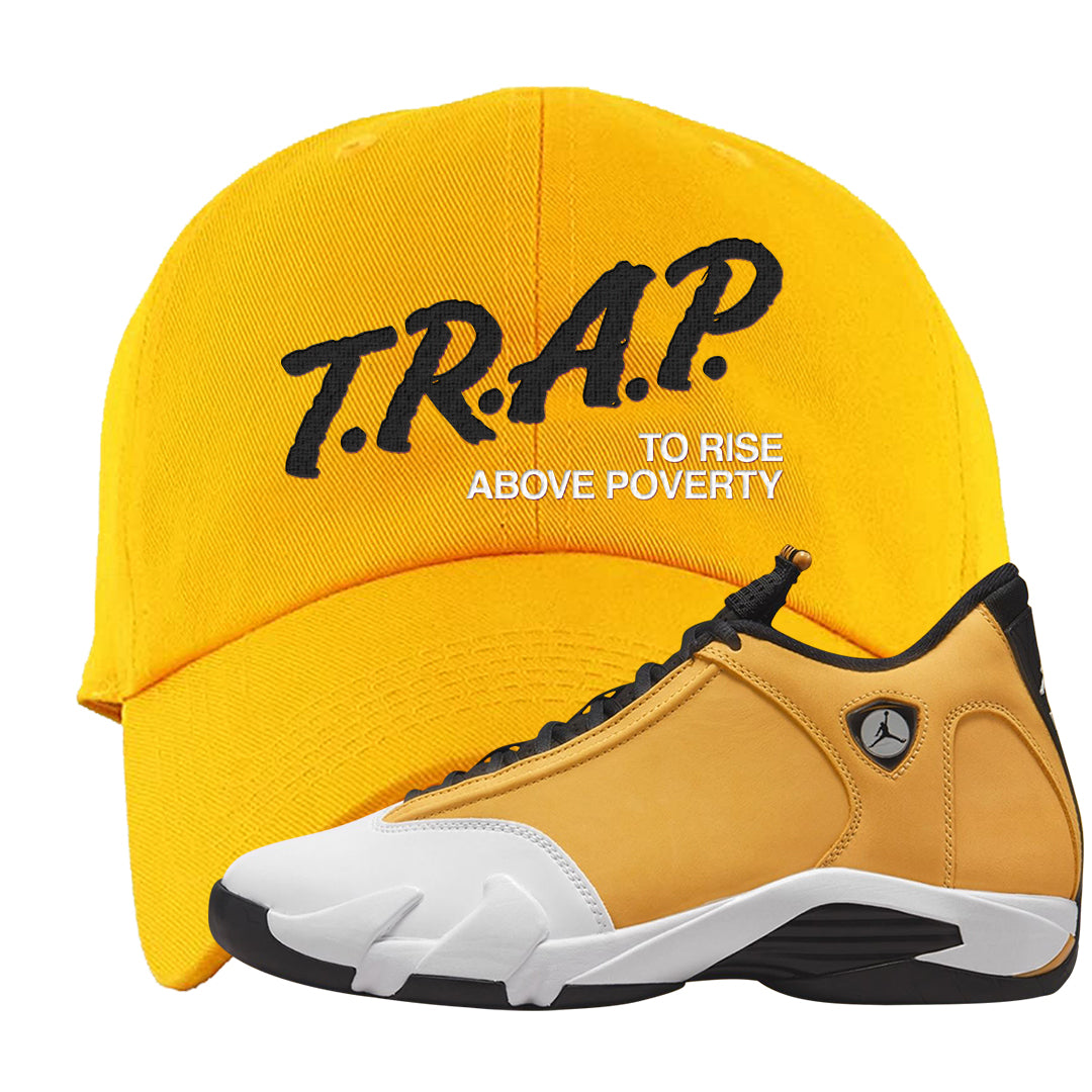 Ginger 14s Dad Hat | Trap To Rise Above Poverty, Gold