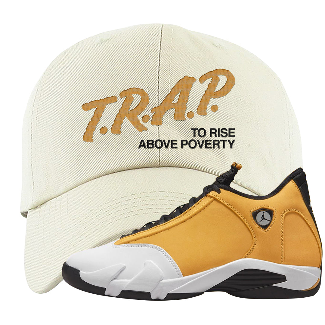 Ginger 14s Dad Hat | Trap To Rise Above Poverty, White
