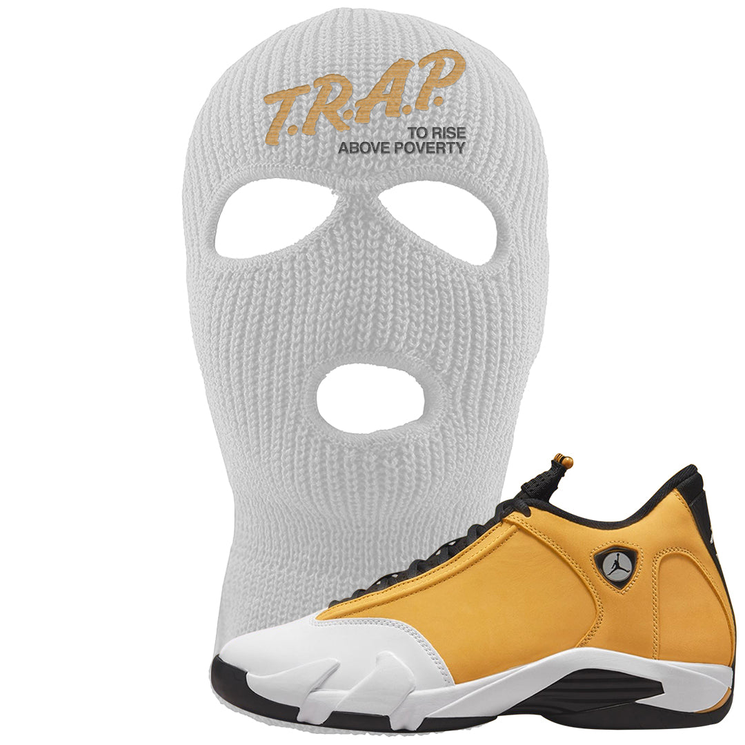 Ginger 14s Ski Mask | Trap To Rise Above Poverty, White