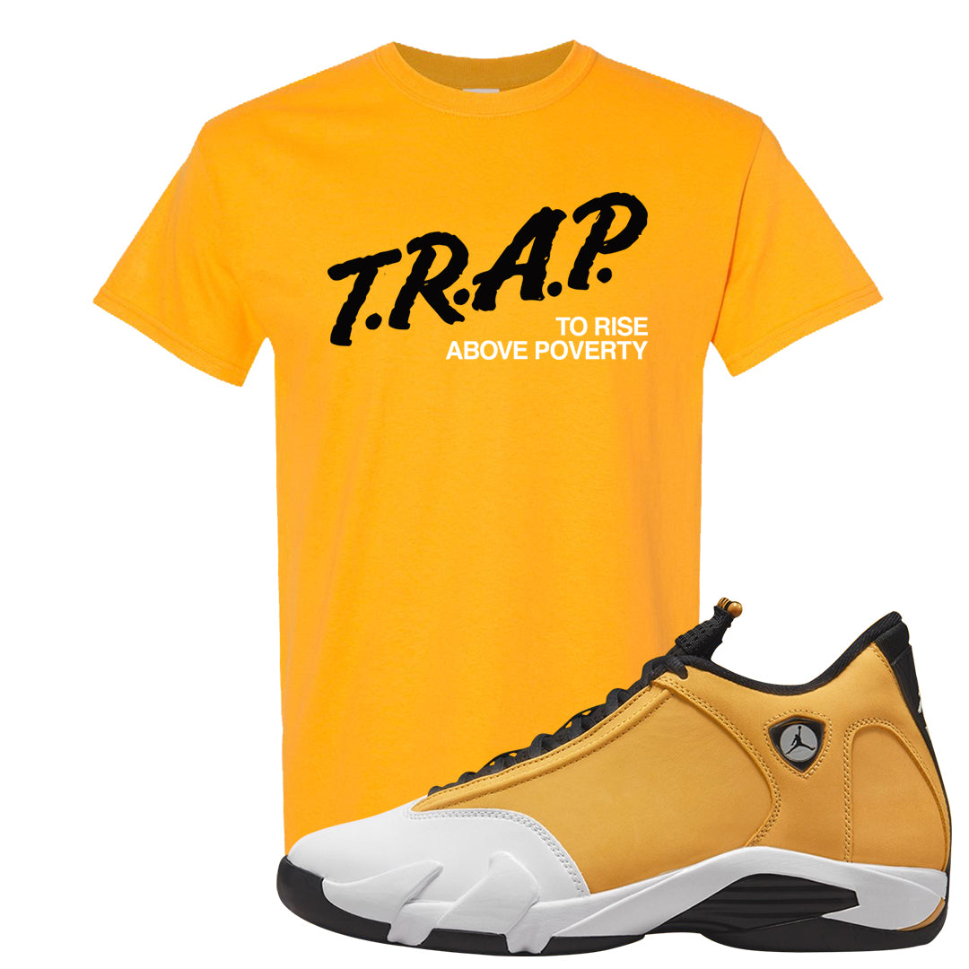 Ginger 14s T Shirt | Trap To Rise Above Poverty, Gold