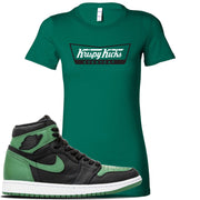 Jordan 1 Retro High OG Pine Green Gym Sneaker Kelly Green Women's T Shirt | Women's Tees to match Air Jordan 1 Retro High OG Pine Green Gym Shoes | Krispy Kicks