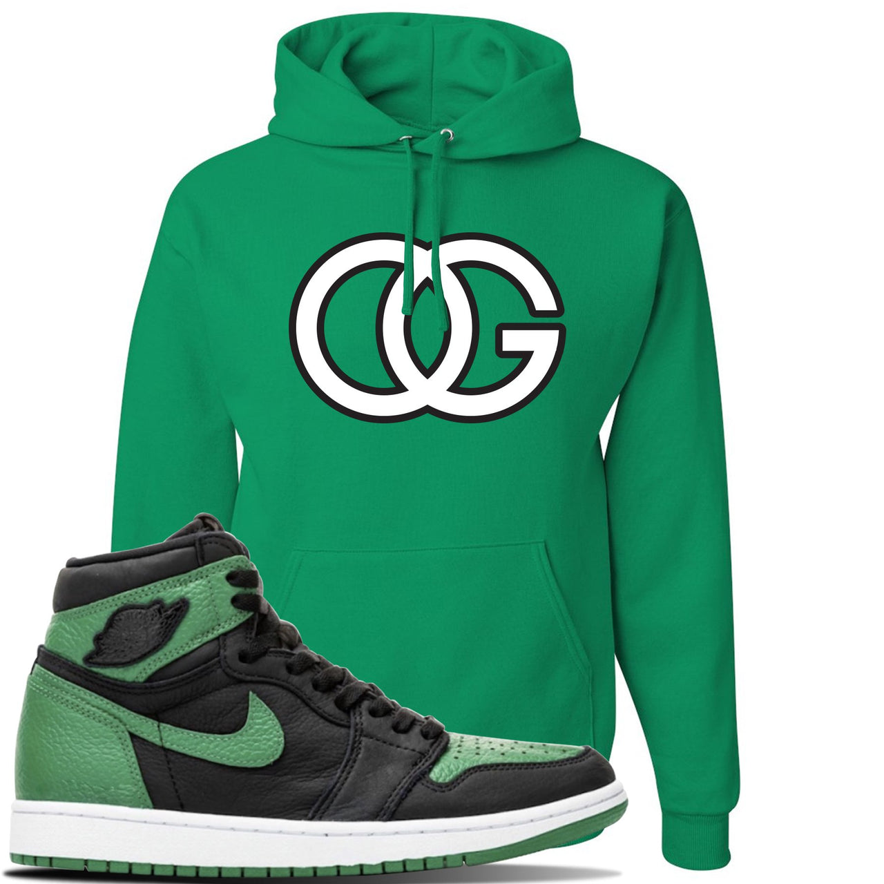Jordan 1 Retro High OG Pine Green Gym Sneaker Kelly Green Pullover Hoodie | Hoodie to match Air Jordan 1 Retro High OG Pine Green Gym Shoes | OG