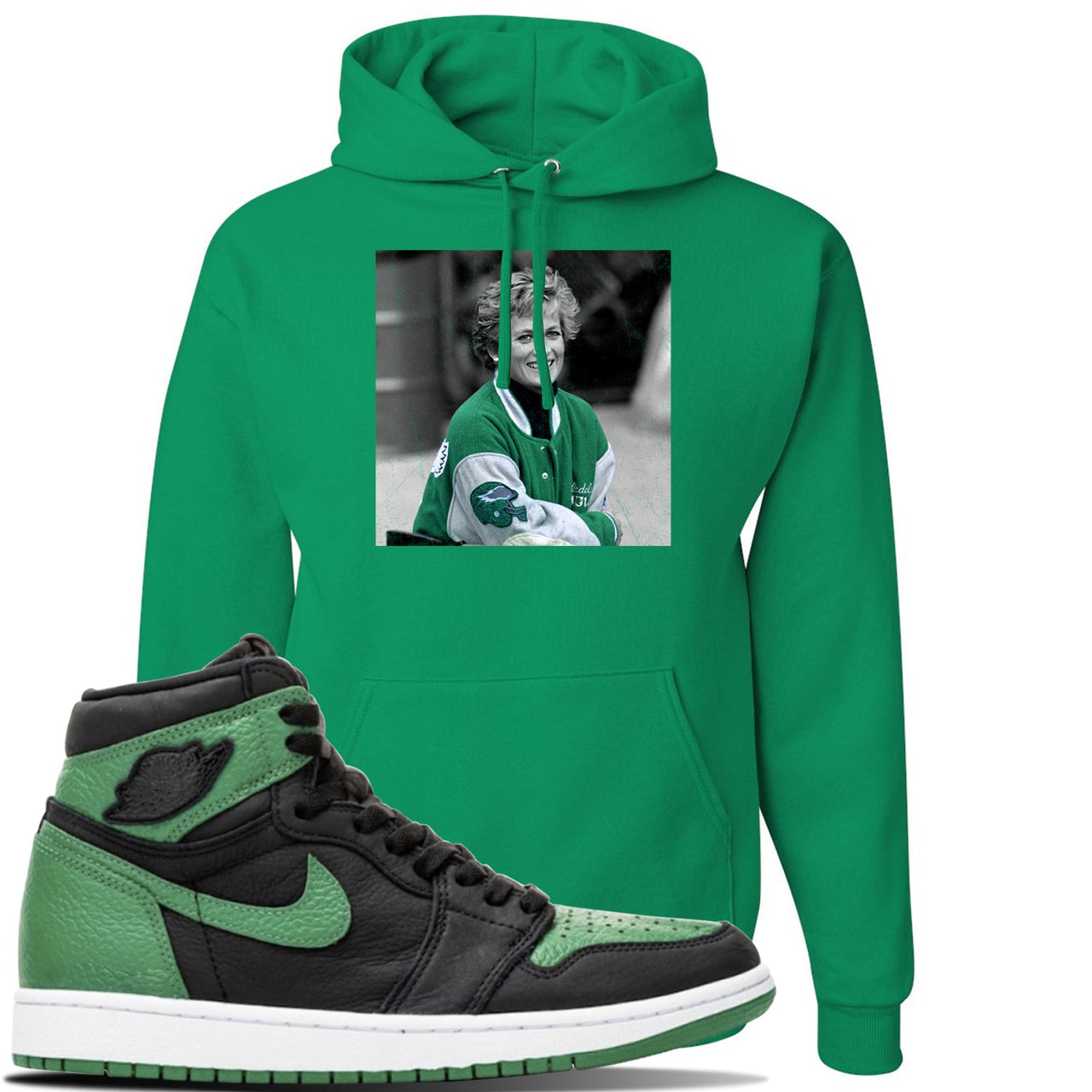 Jordan 1 Retro High OG Pine Green Gym Sneaker Kelly Green Pullover Hoodie | Hoodie to match Air Jordan 1 Retro High OG Pine Green Gym Shoes | Princess D