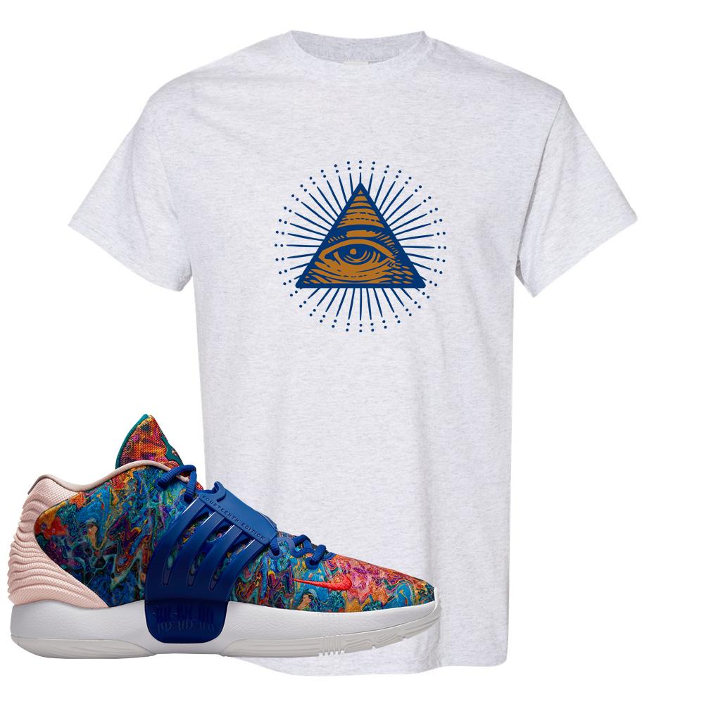 Happy Pineapple 95s T Shirt | All Seeing Eye, Ash