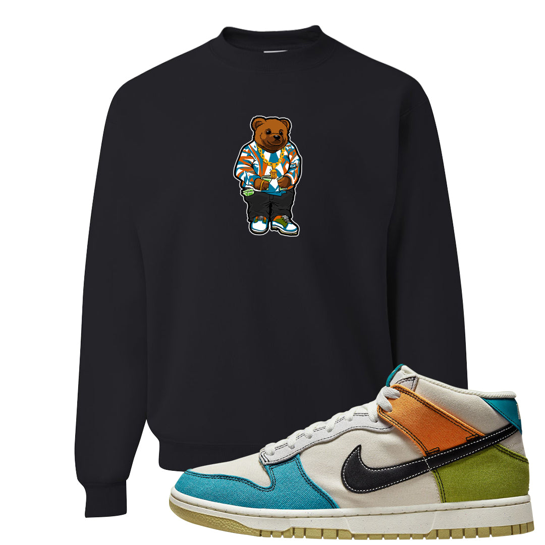 Pale Ivory Dunk Mid Crewneck Sweatshirt | Sweater Bear, Black