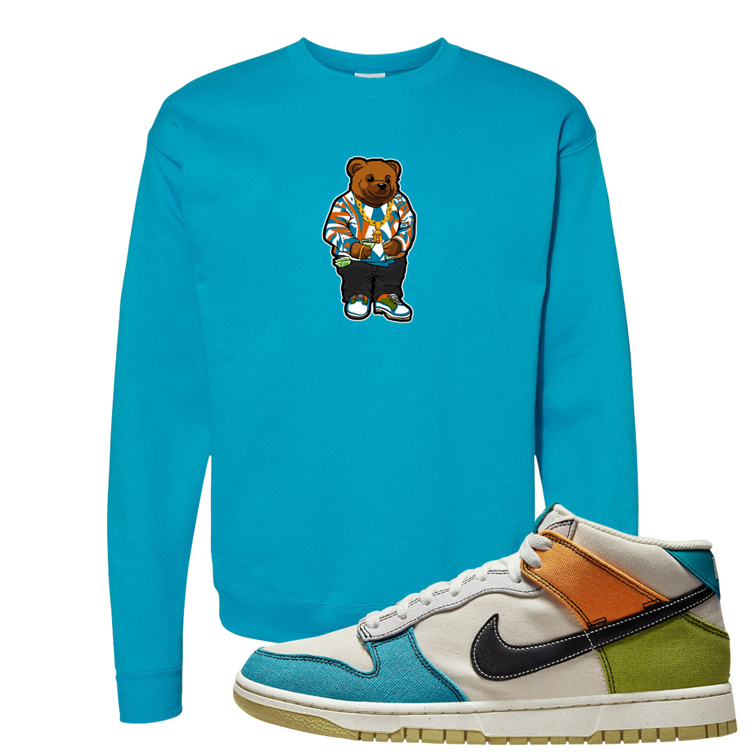 Pale Ivory Dunk Mid Crewneck Sweatshirt | Sweater Bear, Teal
