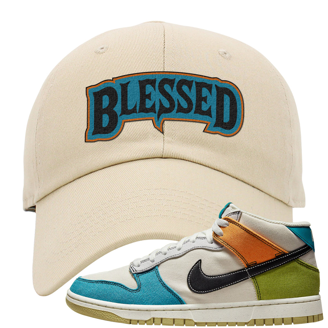 Pale Ivory Dunk Mid Dad Hat | Blessed Arch, Ivory