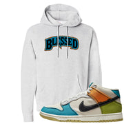 Pale Ivory Dunk Mid Hoodie | Blessed Arch, Ash