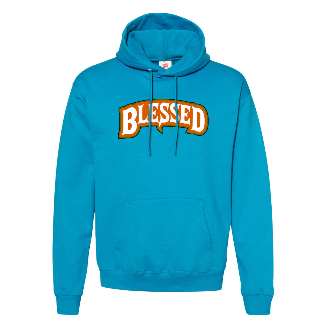 Pale Ivory Dunk Mid Hoodie | Blessed Arch, Teal
