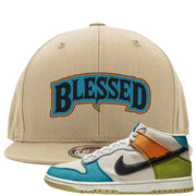 Pale Ivory Dunk Mid Snapback Hat | Blessed Arch, Khaki