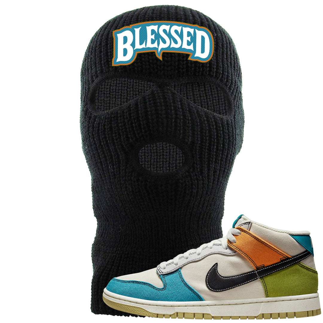 Pale Ivory Dunk Mid Ski Mask | Blessed Arch, Black