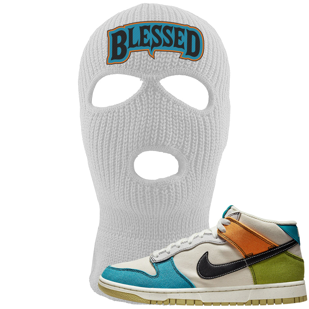 Pale Ivory Dunk Mid Ski Mask | Blessed Arch, White