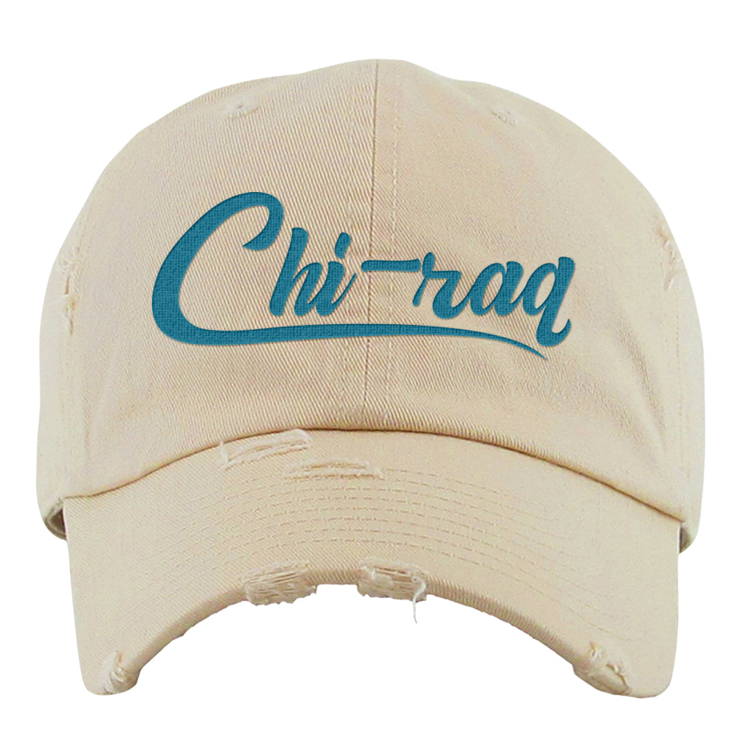 Pale Ivory Dunk Mid Distressed Dad Hat | Chiraq, Ivory