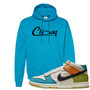 Pale Ivory Dunk Mid Hoodie | Chiraq, Teal
