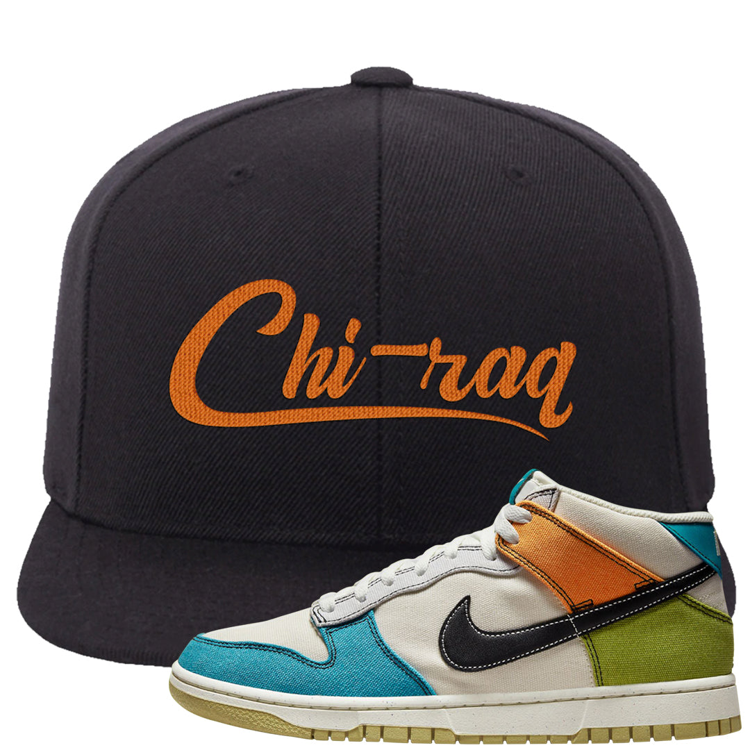 Pale Ivory Dunk Mid Snapback Hat | Chiraq, Black