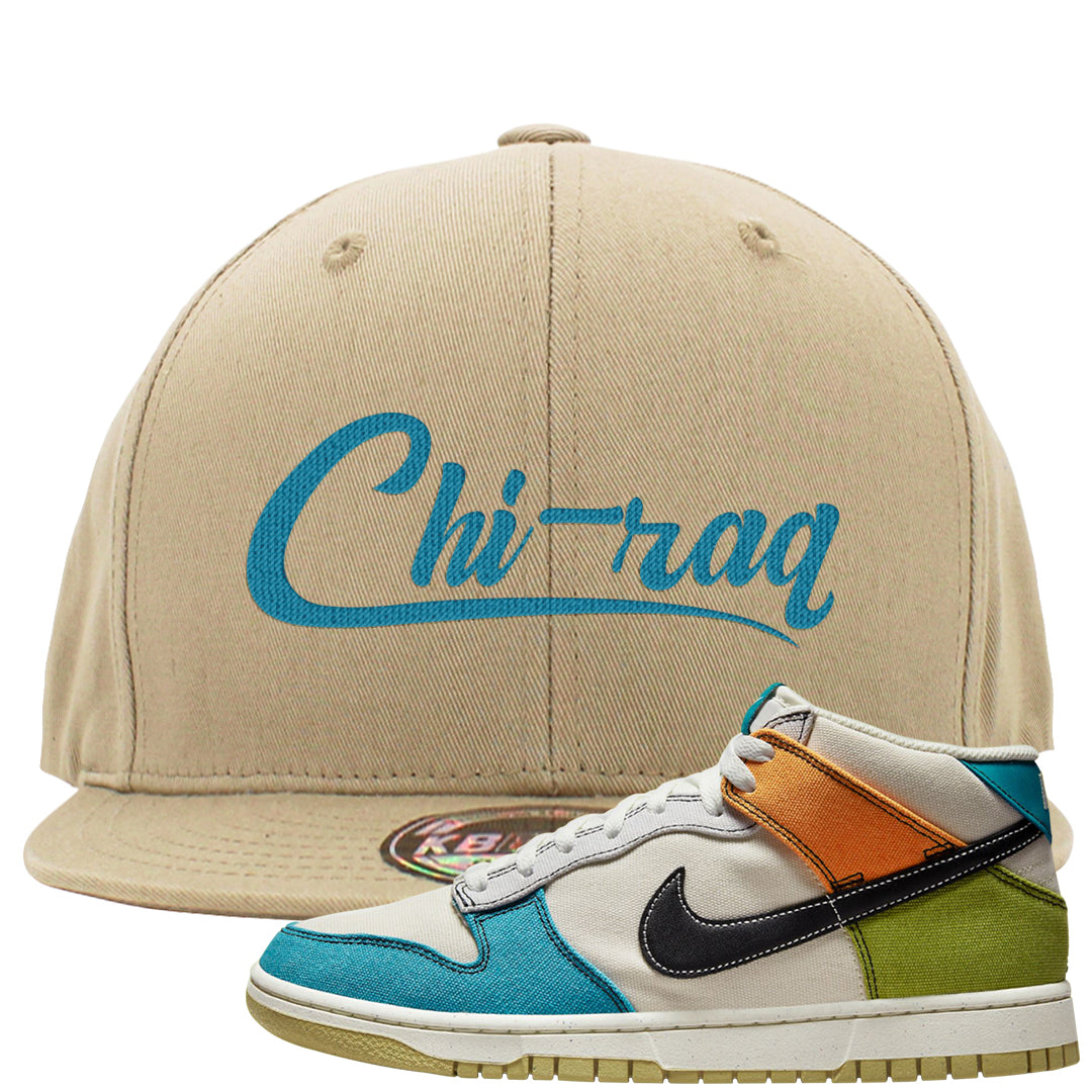 Pale Ivory Dunk Mid Snapback Hat | Chiraq, Khaki
