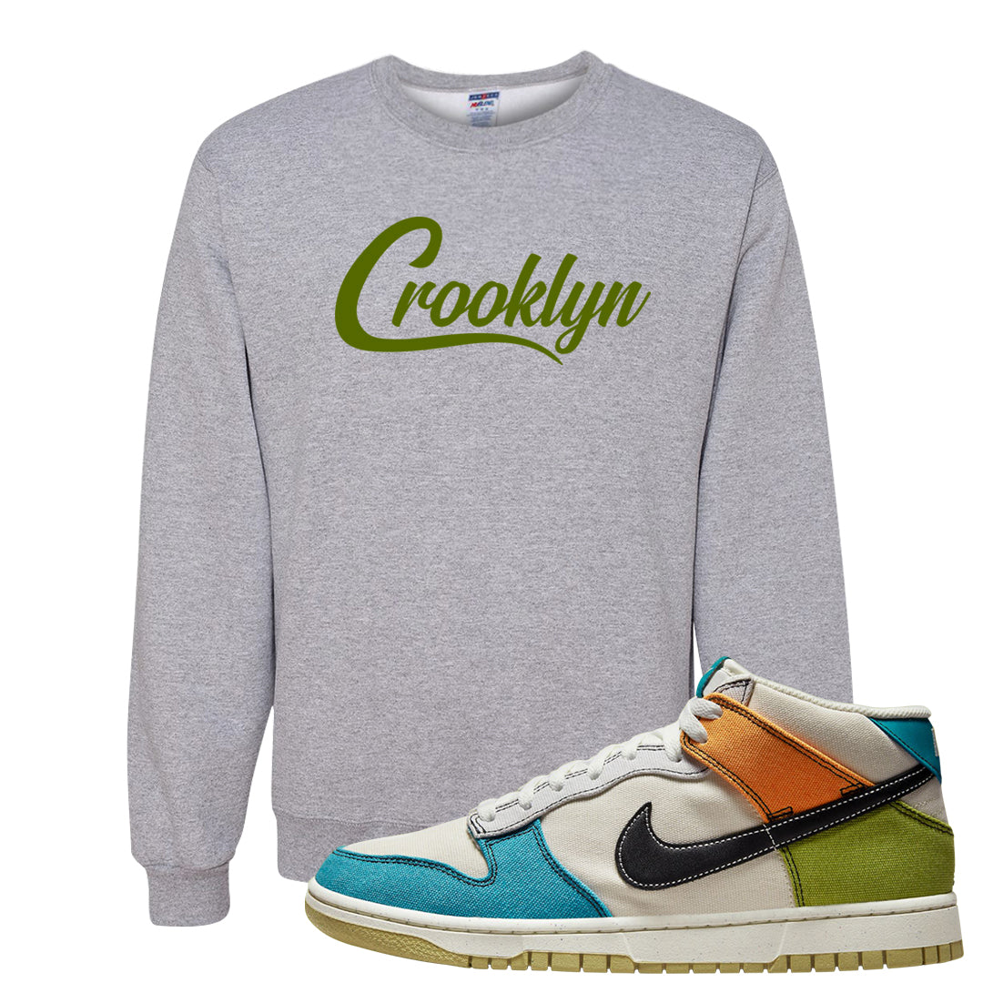 Pale Ivory Dunk Mid Crewneck Sweatshirt | Crooklyn, Ash