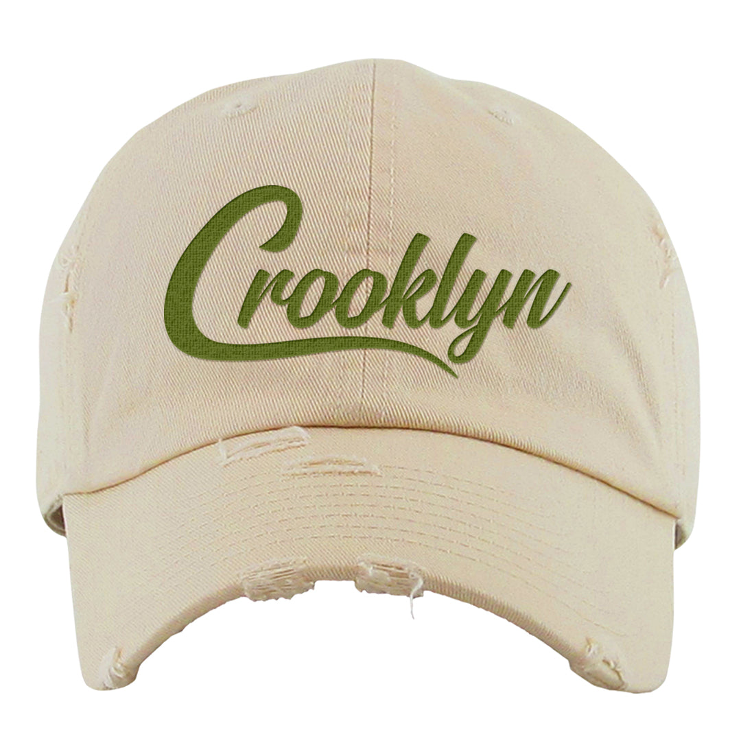 Pale Ivory Dunk Mid Distressed Dad Hat | Crooklyn, Ivory