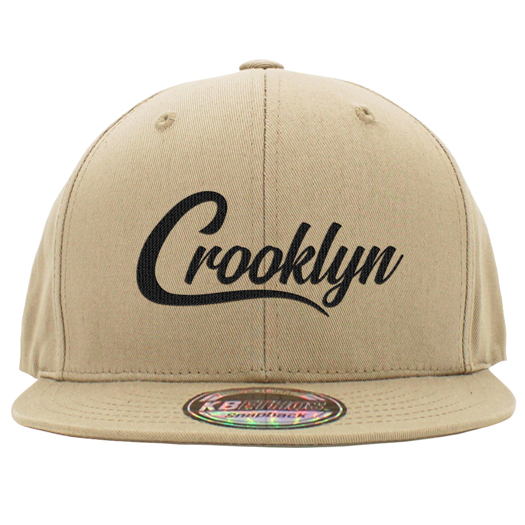 Pale Ivory Dunk Mid Snapback Hat | Crooklyn, Khaki