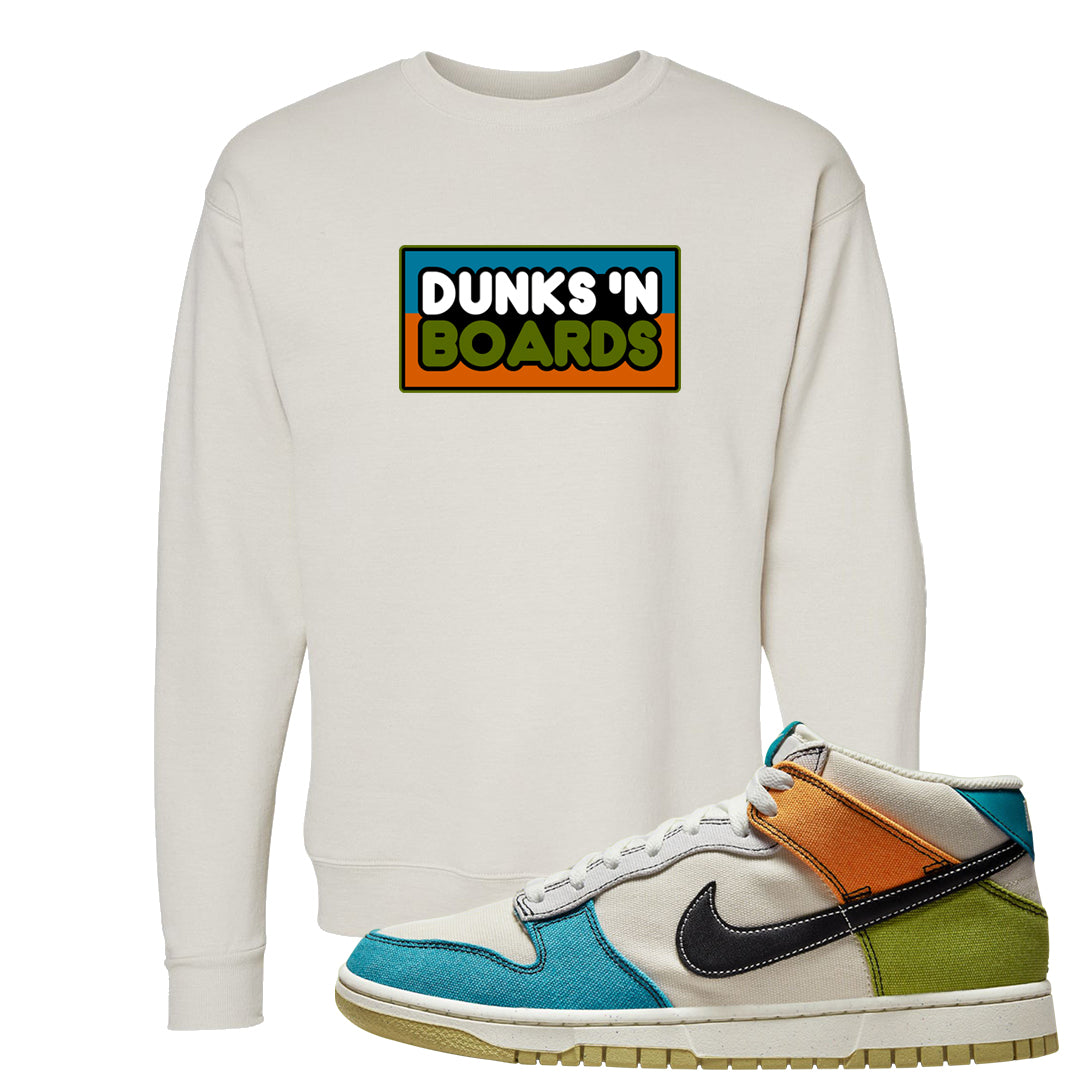 Pale Ivory Dunk Mid Crewneck Sweatshirt | Dunks N Boards, Sand