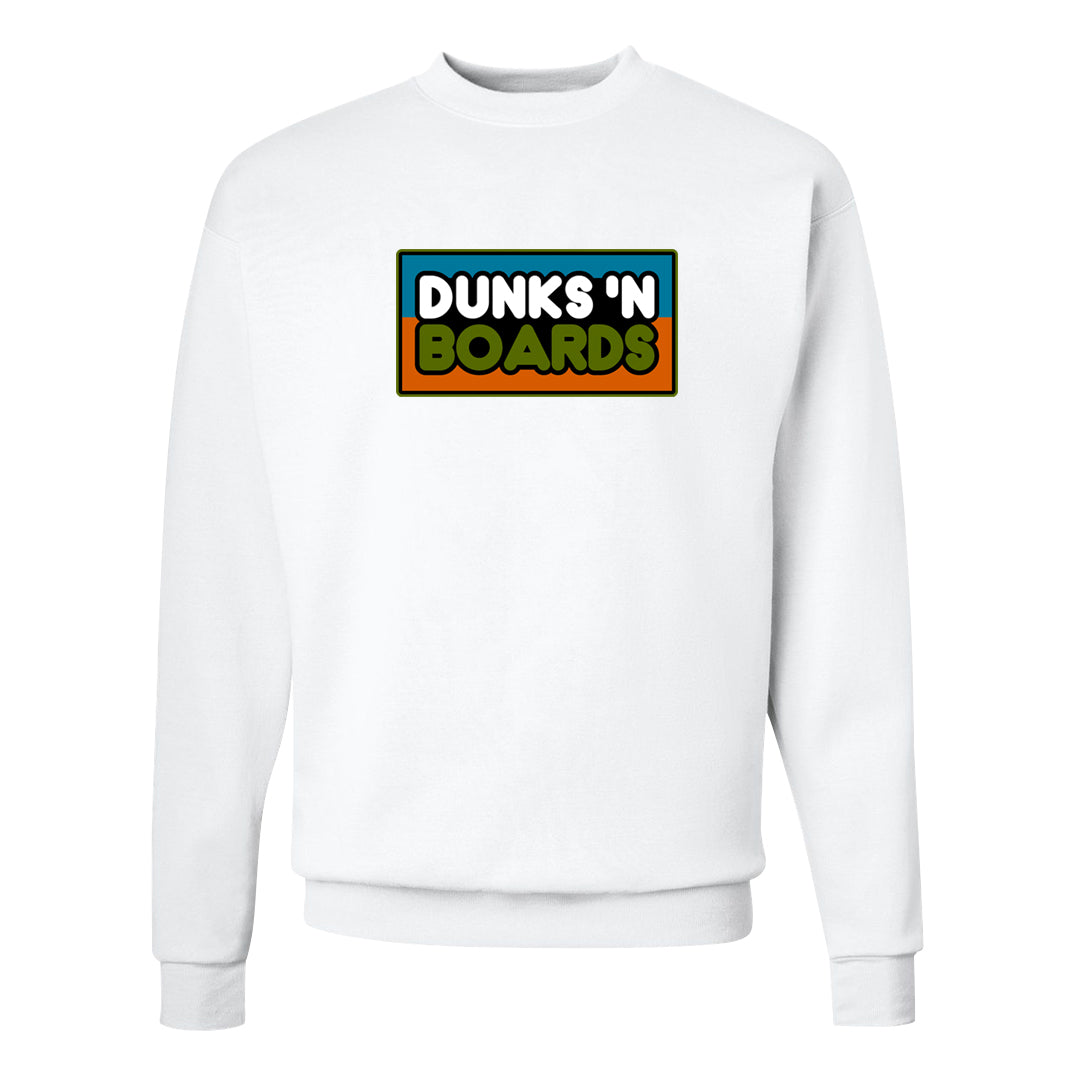 Pale Ivory Dunk Mid Crewneck Sweatshirt | Dunks N Boards, White