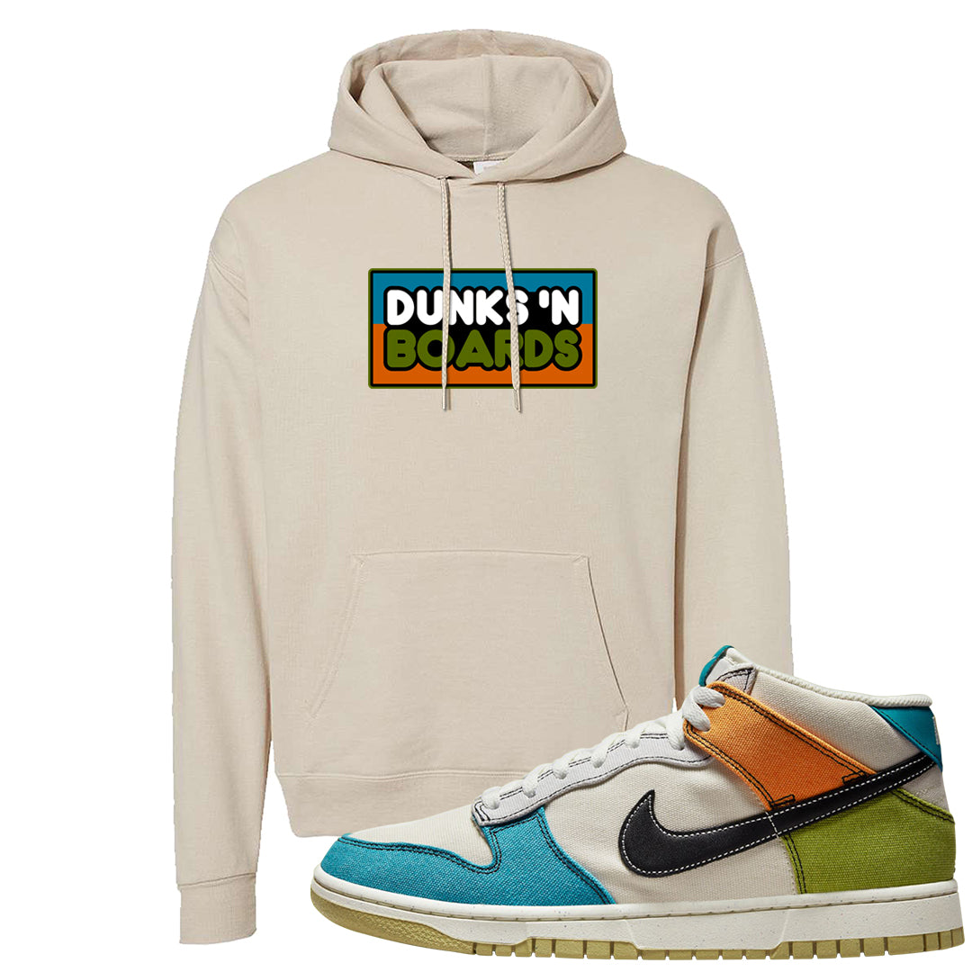 Pale Ivory Dunk Mid Hoodie | Dunks N Boards, Sand
