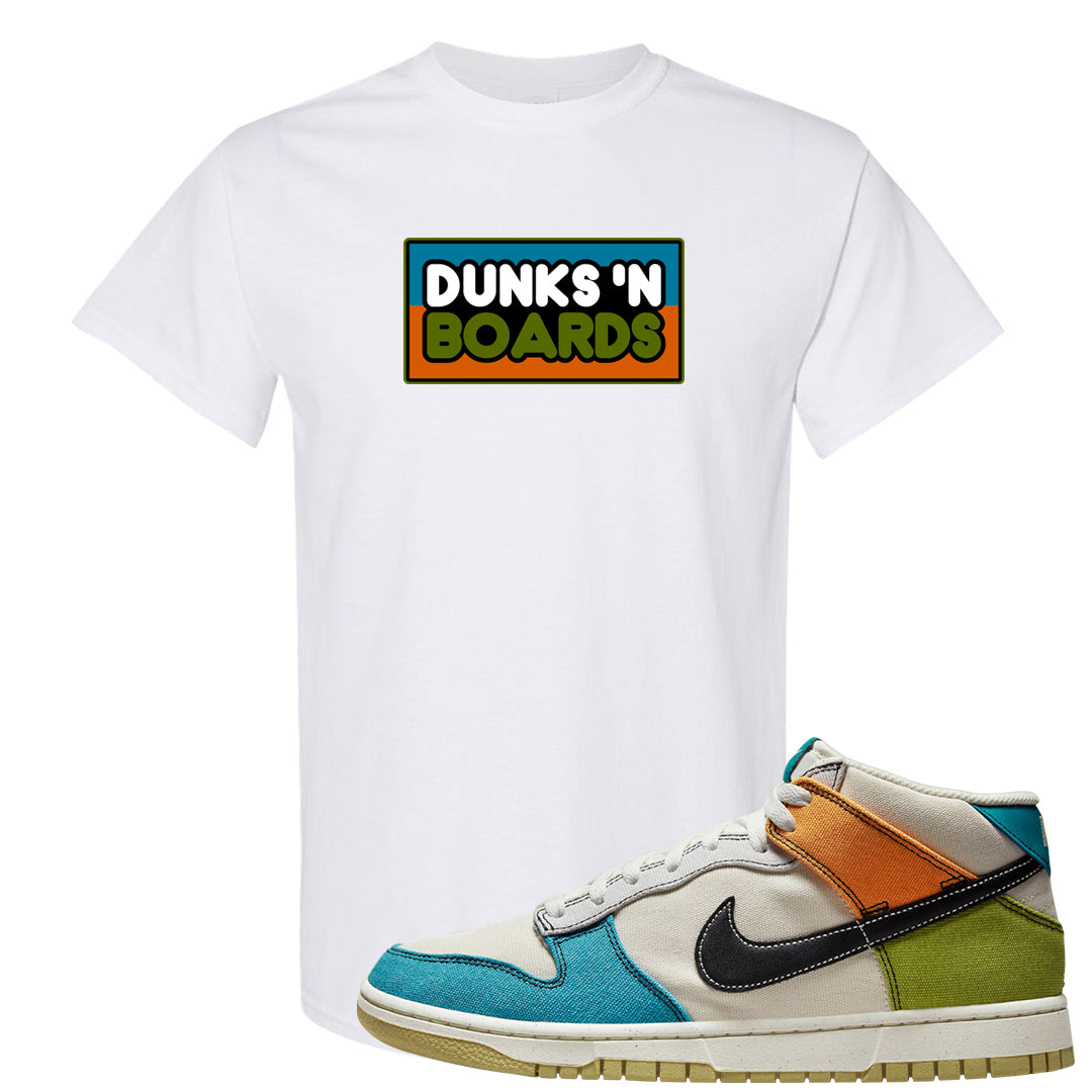 Pale Ivory Dunk Mid T Shirt | Dunks N Boards, White