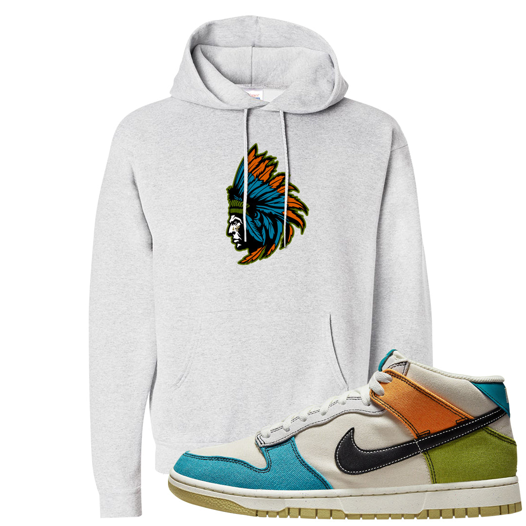 Pale Ivory Dunk Mid Hoodie | Indian Chief, Ash