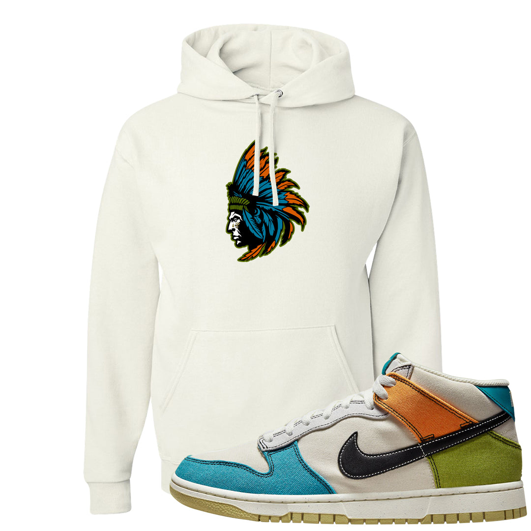 Pale Ivory Dunk Mid Hoodie | Indian Chief, White