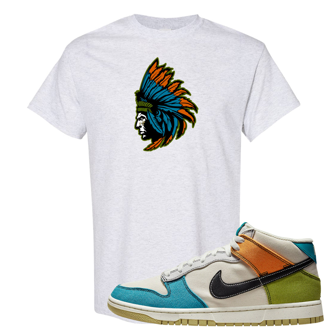 Pale Ivory Dunk Mid T Shirt | Indian Chief, Ash