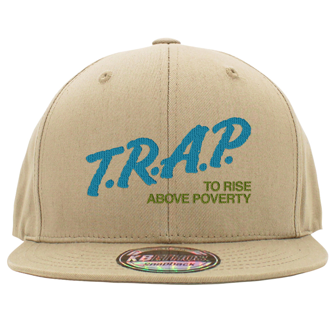 Pale Ivory Dunk Mid Snapback Hat | Trap To Rise Above Poverty, Khaki