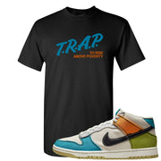 Pale Ivory Dunk Mid T Shirt | Trap To Rise Above Poverty, Black