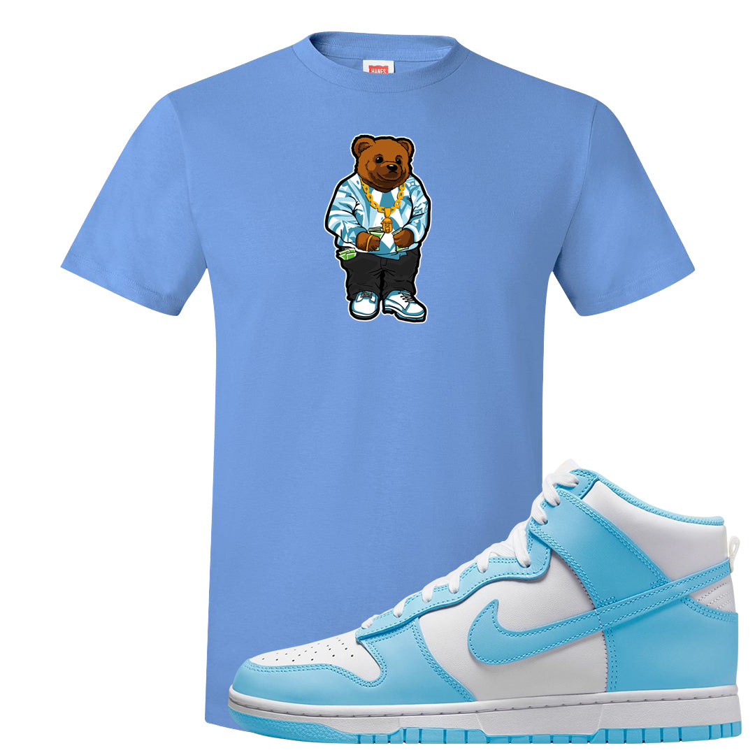 Blue Chill High Dunks T Shirt | Sweater Bear, Carolina Blue