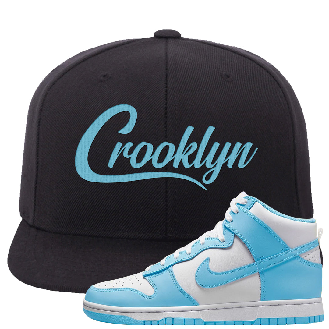 Blue Chill High Dunks Snapback Hat | Crooklyn, Black