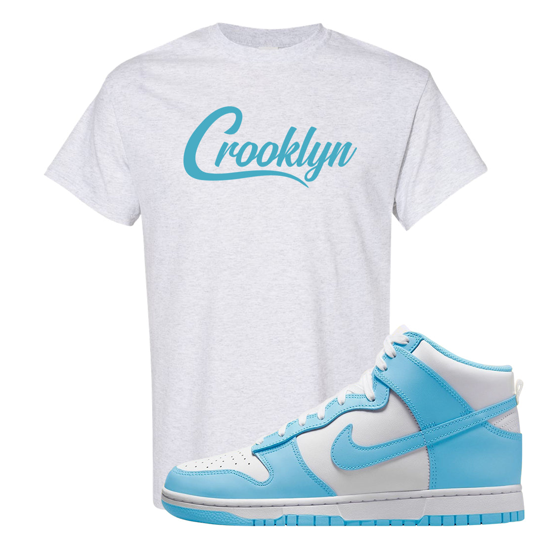 Blue Chill High Dunks T Shirt | Crooklyn, Ash