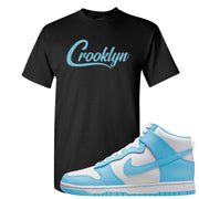 Blue Chill High Dunks T Shirt | Crooklyn, Black