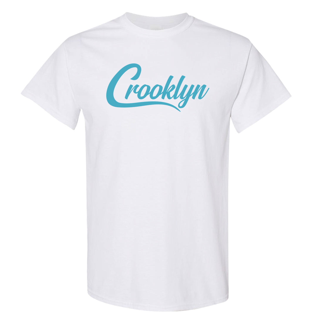 Blue Chill High Dunks T Shirt | Crooklyn, White