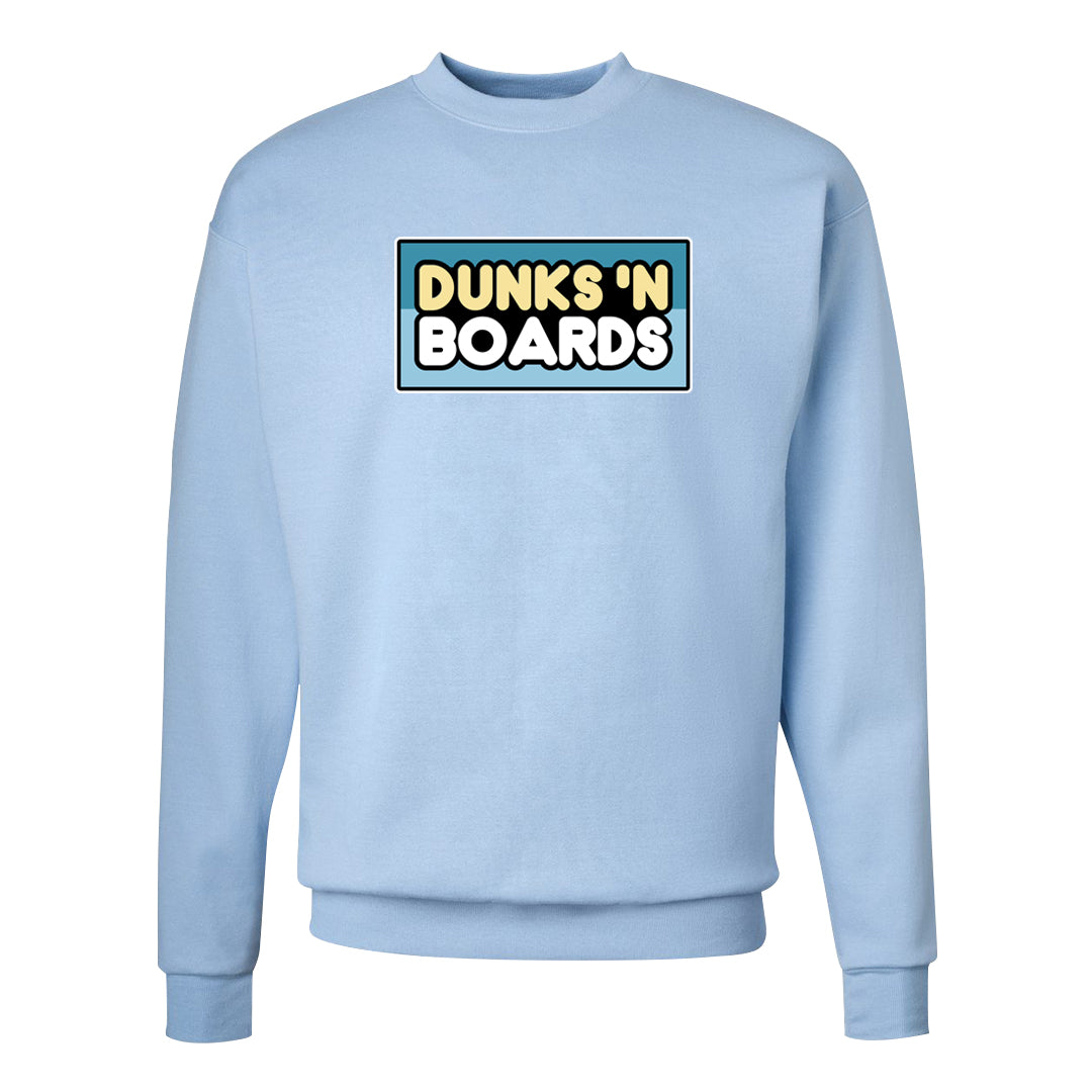 Blue Chill High Dunks Crewneck Sweatshirt | Dunks N Boards, Light Blue