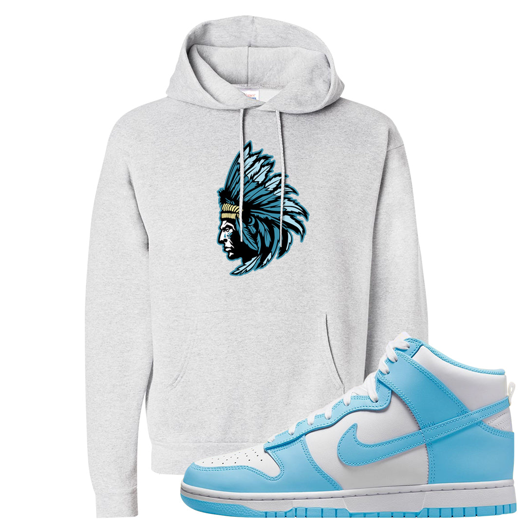 Blue Chill High Dunks Hoodie | Indian Chief, Ash