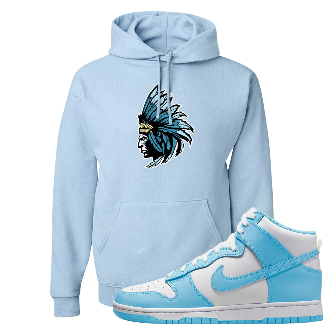 Blue Chill High Dunks Hoodie | Indian Chief, Light Blue