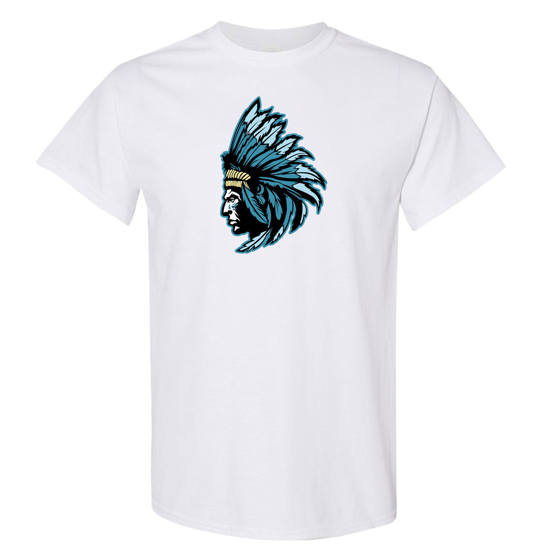 Blue Chill High Dunks T Shirt | Indian Chief, White