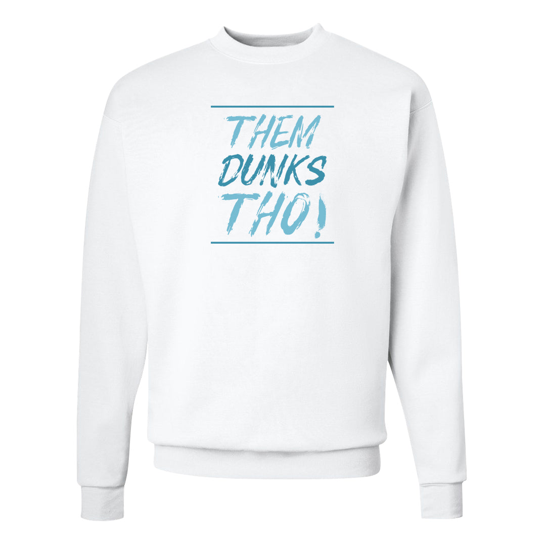 Blue Chill High Dunks Crewneck Sweatshirt | Them Dunks Tho, White