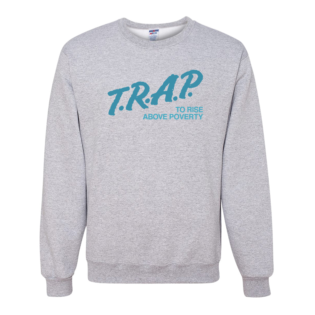 Blue Chill High Dunks Crewneck Sweatshirt | Trap To Rise Above Poverty, Ash