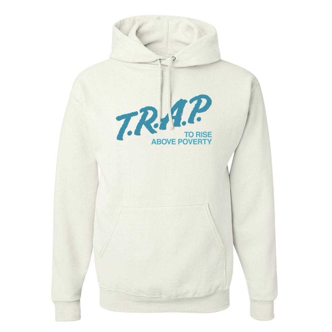Blue Chill High Dunks Hoodie | Trap To Rise Above Poverty, White