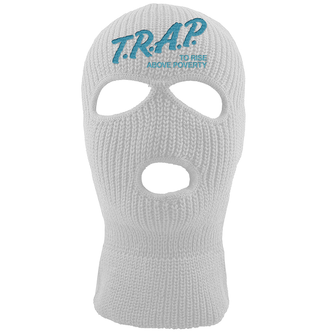 Blue Chill High Dunks Ski Mask | Trap To Rise Above Poverty, White