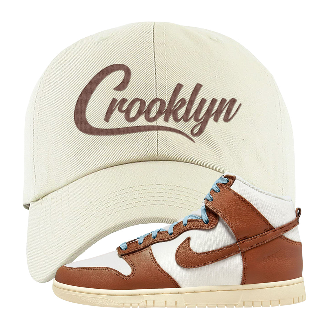 Certified Fresh Pecan High Dunks Dad Hat | Crooklyn, White