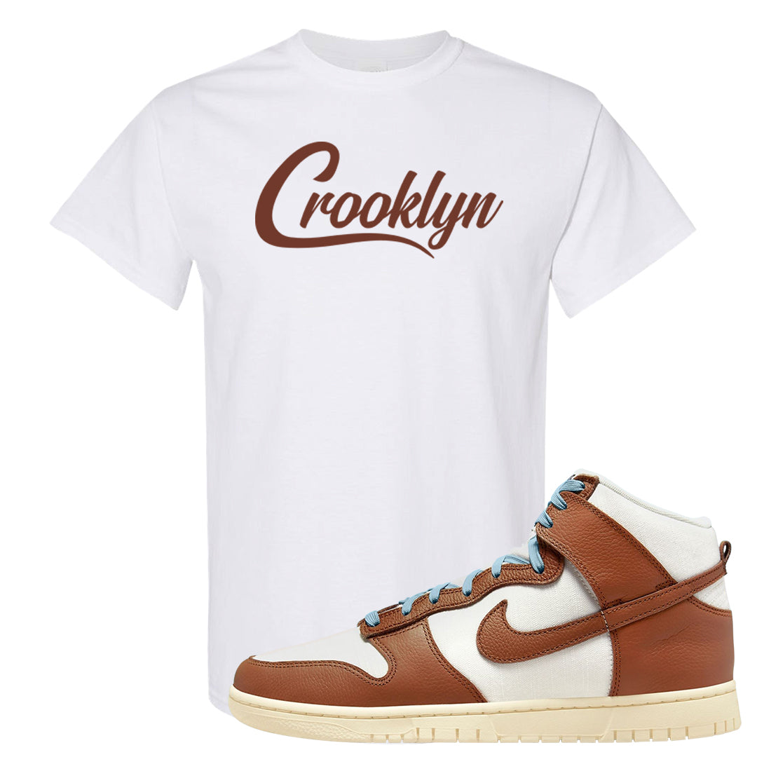 Certified Fresh Pecan High Dunks T Shirt | Crooklyn, White
