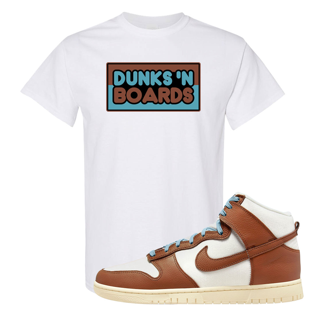 Certified Fresh Pecan High Dunks T Shirt | Dunks N Boards, White
