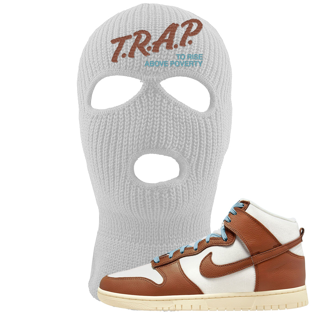 Certified Fresh Pecan High Dunks Ski Mask | Trap To Rise Above Poverty, White