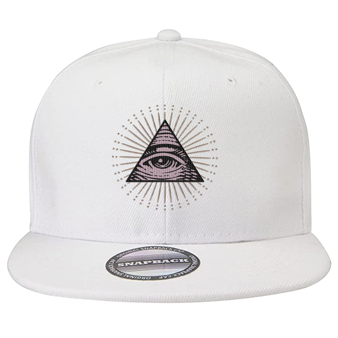 Slat Flats EMB High Dunks Snapback Hat | All Seeing Eye, White